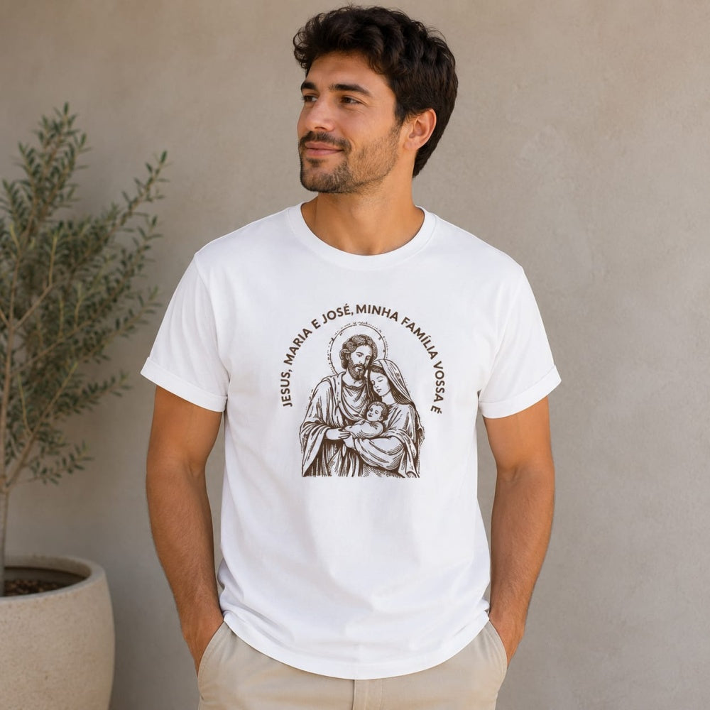 Camiseta Sagrada Família branca tradicional