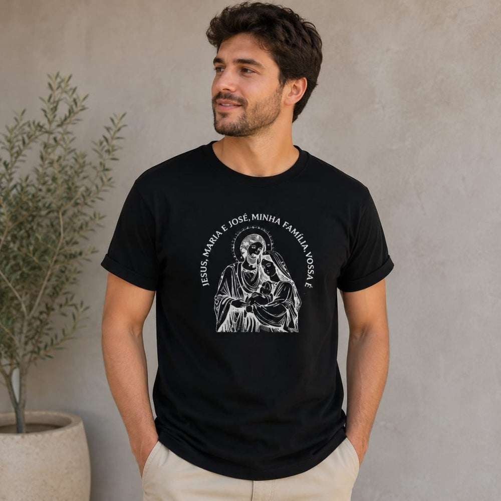 Camiseta Sagrada Família preta tradicional